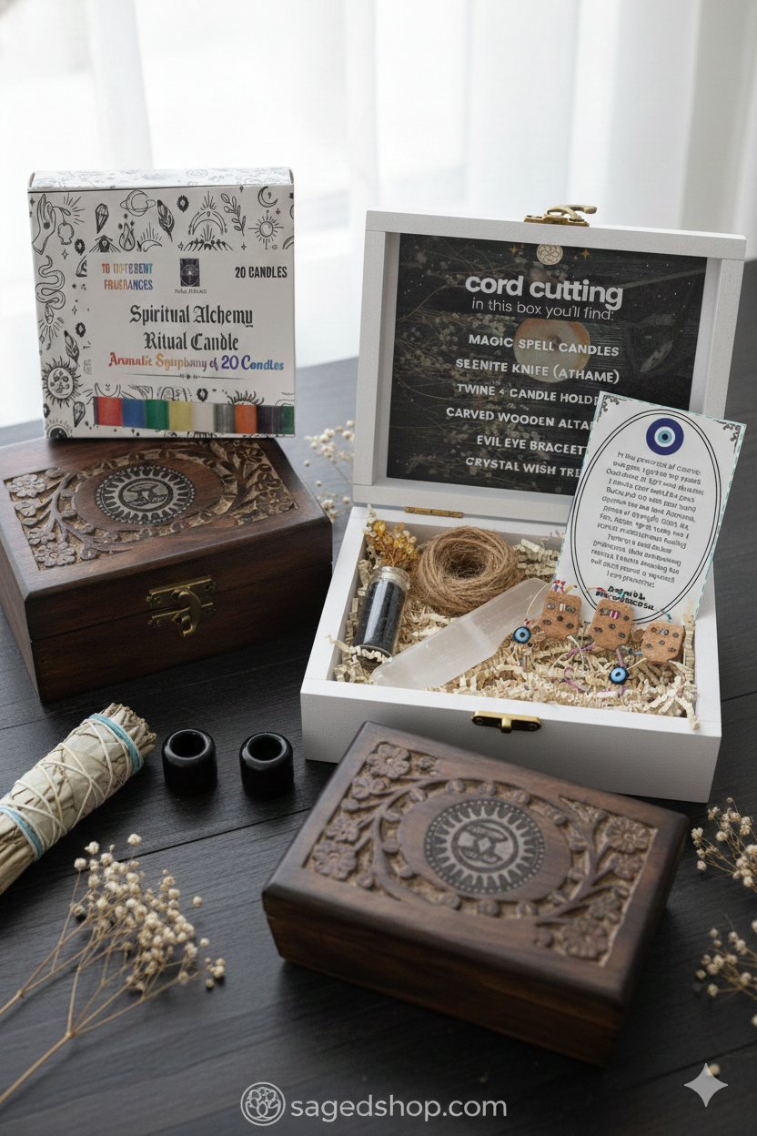 Cord Cutting Ritual Box - Saged