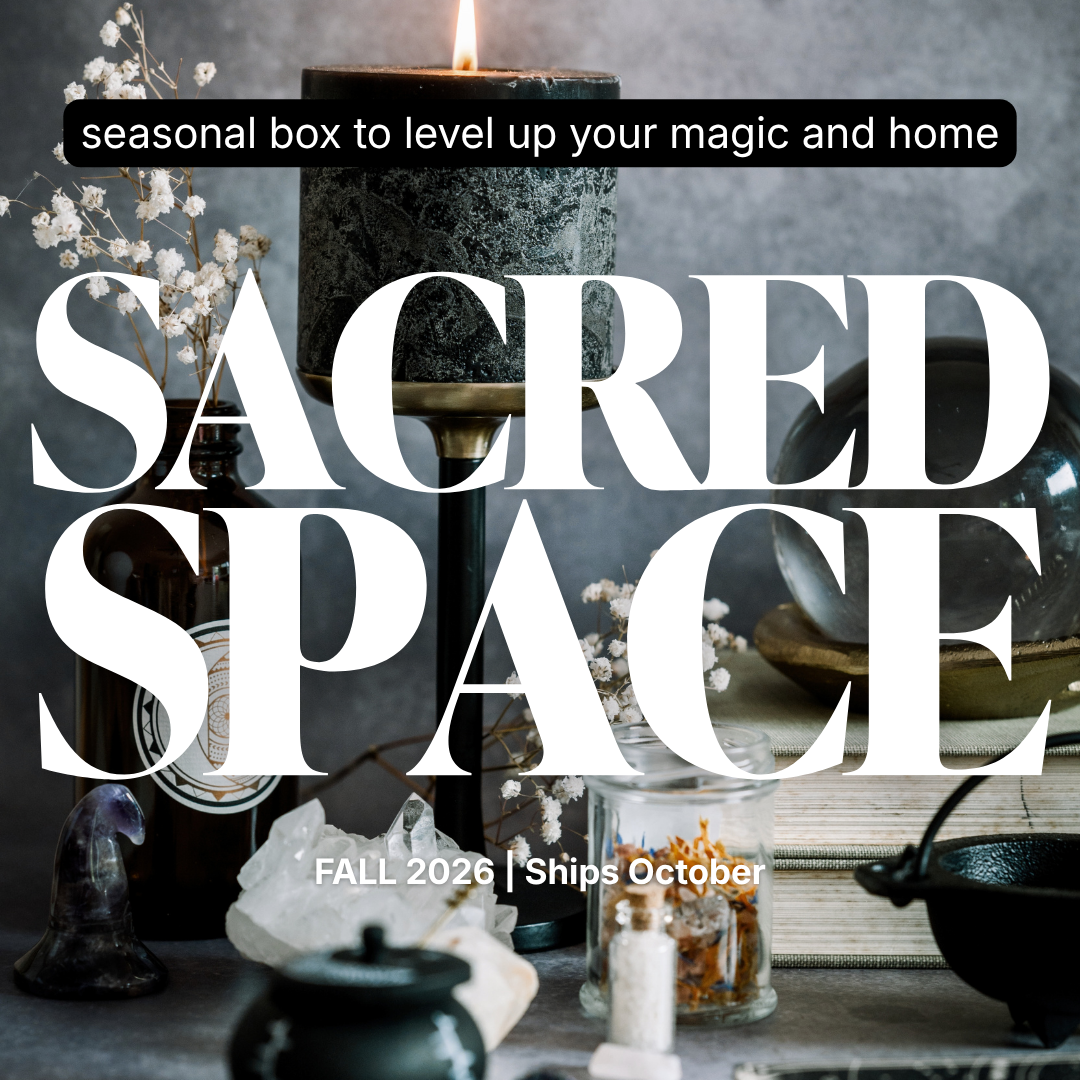 Decorative Sacred Space Box from Saged with seasonal symbols and spiritual elements, designed for creating a sacred atmosphere.