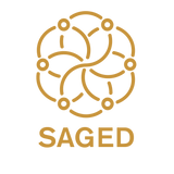 Saged gold logo and wordmark