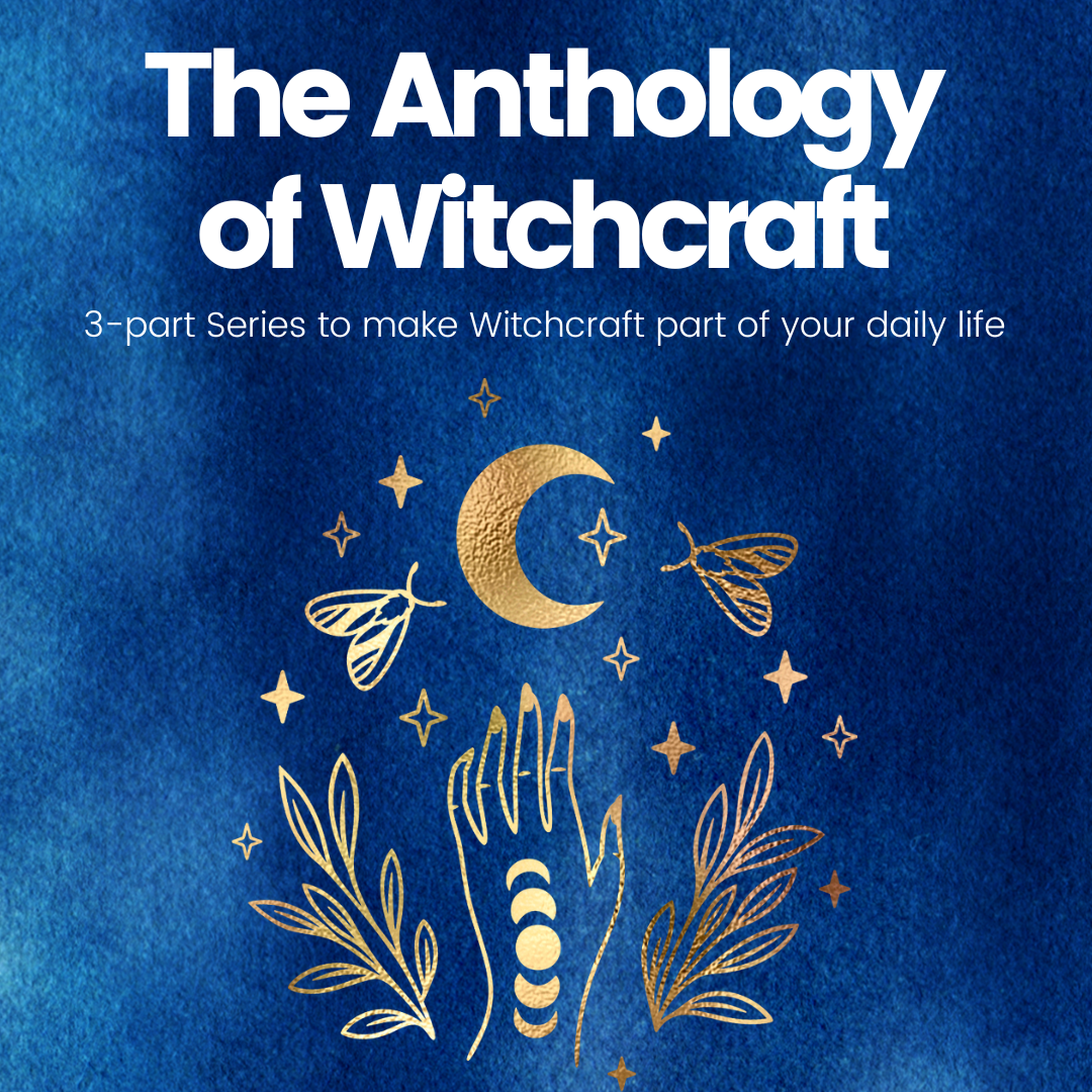 Saged Hecate's Initiation course cover featuring mystical witchcraft symbols and dark, enchanting imagery for spiritual initiation.